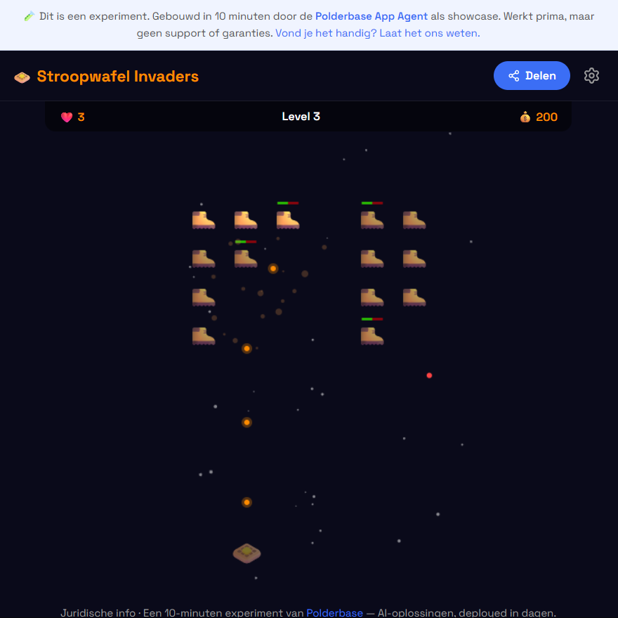Screenshot van Dutch Invaders game